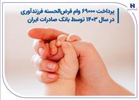 پرداخت 69000 وام قرض‌الحسنه فرزندآوری در سال 1403 توسط بانک صادرات ایران