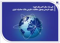 رکورد تاریخی وصول مطالبات خارجی بانک صادرات ایران
